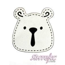 Лейбл арт.188 "Медведь"( 30х34 мм.) белый Лейбл арт.188 "Медведь"( 30х34 мм.) белый