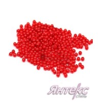 Бусины полуматовые д.3 мм. красный (уп.500 гр.) Бусины полуматовые д.3 мм. красный (уп.500 гр.)