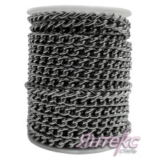 Цепочка декоративная металл арт. С-120 SF ( разм.7х10х2 мм.) темный никель (уп.10 м.)