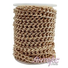 Цепочка декоративная металл арт. С-120 SF ( разм.7х10х2 мм.) золото (уп.10 м.)