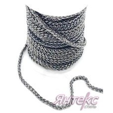 Цепочка декоративная металл ( разм.4 мм.) темный никель (уп.20 м.)