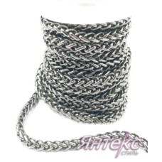 Цепочка декоративная металл ( разм.5 мм.) серебро (уп.20 м.)