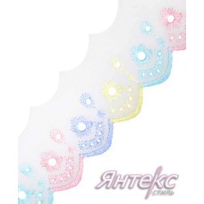 Шитье хлопковое арт.TJL- 2116 (шир.50 мм.)  бело-желто-розово-голубой  (уп.15 ярд.) Шитье хлопковое арт.TJL- 2116 (шир.50 мм.)  бело-желто-розово-голубой  (уп.15 ярд.)