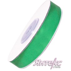 Лента атласная шир.12 мм.(уп.33 м.) № 19 ярко-зеленый пр-во РФ "ДС"