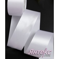 Лента атласная 5 см (уп.23м.) №01 белый