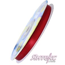 Лента атласная шир.6 мм. (уп.33 м.)  темно-красный № 163 пр-во "ДС" РФ
