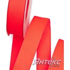 Лента репсовая 25 мм. (уп.20 ярд.) арт.186 неоновый ярко-коралловый