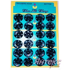 Кнопка пришивная металлическая /д.16 мм./ уп.24 шт. лист (черный) Кнопка пришивная металлическая /д.16 мм./ уп.24 шт. лист (черный)