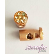 Фиксатор одинарный декоративный со стразами (матовое золото) уп.2 шт. Фиксатор одинарный декоративный со стразами (матовое золото) уп.2 шт.