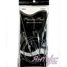 Спицы круговые d-2,0 мм. на тросике с иглой (дл.100 см). Спицы круговые d-2,0 мм. на тросике с иглой (дл.100 см).