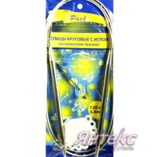 Спицы круговые d-6,0 мм. на тросике с иглой и размерником (дл.120 см). Спицы круговые d-6,0 мм. на тросике с иглой и размерником (дл.120 см).