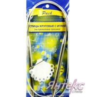 Спицы круговые d-7,0 мм. на тросике с иглой и размерником (дл.120 см). Спицы круговые d-7,0 мм. на тросике с иглой и размерником (дл.120 см).