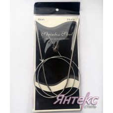 Спицы круговые "SS" мет. диам 2,5мм на тросе (длина  80см.) Спицы круговые "SS" мет. диам 2,5мм на тросе (длина  80см.)