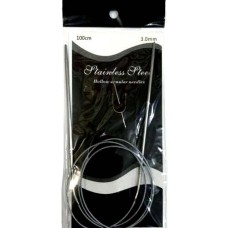 Спицы круговые d-3,0 мм. на тросике с иглой (дл.100 см). Спицы круговые d-3,0 мм. на тросике с иглой (дл.100 см).