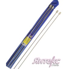 Спицы прямые металлические с ограничителем в PVC - чехле дл.35 см. d-3,5 мм.