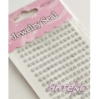 Стразы- наклейки арт.101 (разм.8 х18 см.) серебро  (уп.1 лист) 406  шт.