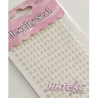 Стразы- наклейки арт.101 (разм.8 х18 см.) белый перламутр  (уп.1 лист) 406  шт.