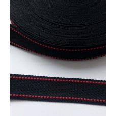 Лента ременная (стропа) шир.30мм "строчка" (уп.22м)черный Лента ременная (стропа) шир.30мм "строчка" (уп.22м)черный
