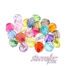 Бусины граненые цвет прозрачно-разноцветный ( диам.6мм.) уп.500 г. Бусины граненые цвет прозрачно-разноцветный ( диам.6мм.) уп.500 г.