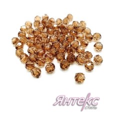 Бусины граненые d-6 мм. (уп.500 гр.) прозрачно-коричневый Бусины граненые d-6 мм. (уп.500 гр.) прозрачно-коричневый