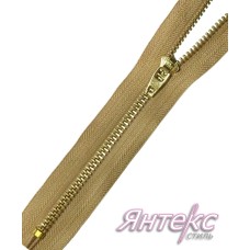 Молния джинсовая Т-4 (14 см.)цвет светло-бежевый/звено-латунь Молния джинсовая Т-4 (14 см.)цвет светло-бежевый/звено-латунь