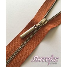 Молния метал 45см.Т-3/1 замок,цвет- рыжий,звено - никель Молния метал 45см.Т-3/1 замок,цвет- рыжий,звено - никель