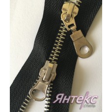 Молния метал 90см. Т-5\2 замка цвет-черный, звено-никель Молния метал 90см. Т-5\2 замка цвет-черный, звено-никель