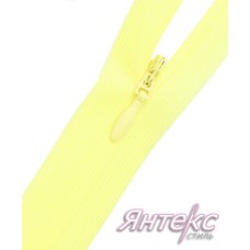 Молния потайная Т-0 неразъёмная 50 см. нейлон № 108 (светло-лимонный) Молния потайная Т-0 неразъёмная 50 см. нейлон № 108 (светло-лимонный)
